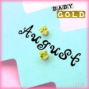 14K .20 CTW Peridot Stud Earrings by Baby Gold