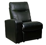 Showtime Collection Black Leather Home Theater Extension Sofa Seat