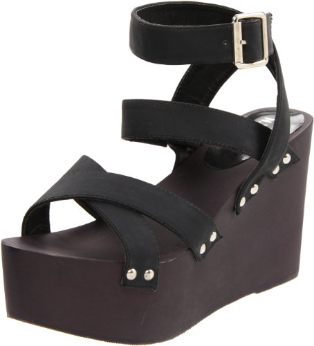 N.Y.L.A. Women's Nema Ankle -Strap Sandal,Black,5.5 M US