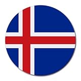 Iceland Flag Round Mouse Pad