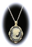 Sterling Silver Vintage Style Agate Cameo Pendant with Chain-Vanessa Carlton