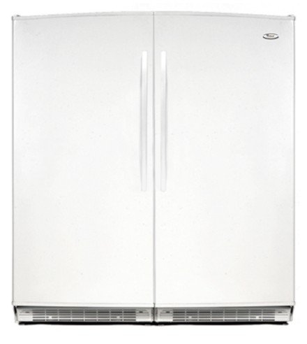 Whirlpool Sidekicks EV187NYRV 17.7 cu. ft. Upright Freezer with 4 Adjustable Glass Shelves, Frost Free, 2 Baskets, Fast Freeze Setting, Optional Ice Maker and Half Contour Door: Satina-on-Black