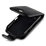BLACKBERRY TORCH 9850 PREMIUM PU LEATHER FLIP CASE - BLACK, WITH QUBITS-BRA ....