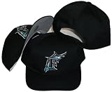Florida Marlins Vintage Retro Black Plastic Snapback Adjustable Snap Back Hat / Cap