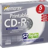 52x Write-Once CD-R with White Ink Jet Printable Surface