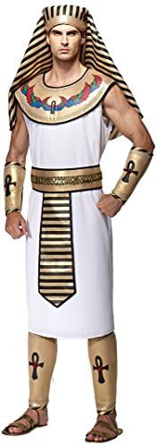 HGM Costume Men's Pharaoh, White/Gold/Black/Red/Blue/Green, X-Large