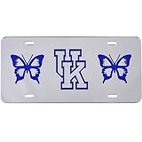 Kentucky Wildcats Butterfly Silver Mirror License Plate