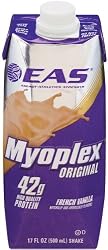 EAS Myoplex Original Ready-to-Drink Nutrition Shake, French Vanilla, 4 Count, 17 Ounce (Pack of 3)
