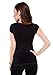 Women's Solid Athletic Fit Short Sleeve Cotton Crew Neck T-Shirt,BLACK,Juniors,Large