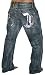CHRISTIAN AUDIGIER Ed Hardy Mens Denim Jeans Tattoo Signature C Blue Tarantino Wash Pants 34