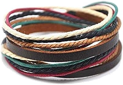 YSW Bangle Buckle Fashion Made of Ropes and Leather Wrist bBracelet