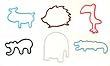 Pack of 12 WILD ANIMAL Shaped Rubber Bands