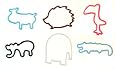 Pack of 12 WILD ANIMAL Shaped Rubber Bands