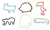 Pack of 12 WILD ANIMAL Shaped Rubber Bands