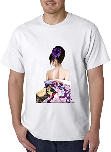 ShockBabic Geisha Painting Funny Regular-Fit Fiber Modern Edition Short Sleeve Mens T-shirt Size XXXL