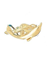 Dazzlers Solid 14k Gold Octopus and Dolphin Slide Charm Pendant Available in three colors from jewelsberry (weights: 6.5 grams only)