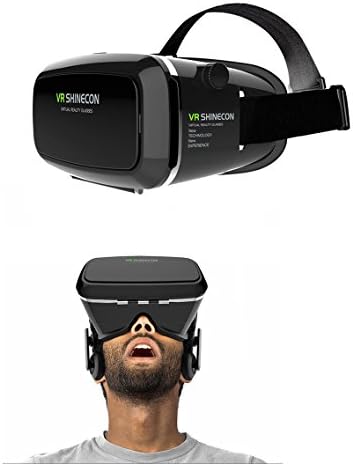 TopBox 3D VR Shinecon Box Glasses,3D Movies/Games Virtual Reality Headset Adjust Cardboard VR BOX for iPhone 6/6 Plus Samsung Galaxy IOS Android Cellphones within 4.7~6"