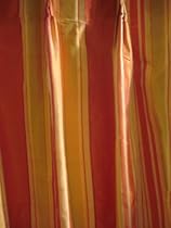 TAFETTA STRIPES ROD POCKETS CURTAIN PANELS