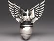 Silver Star "Winged Bomb" Chrome Metal Belt Buckle
