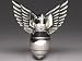 Silver Star "Winged Bomb" Chrome Metal Belt Buckle