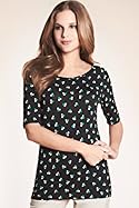  Slash Neck Spotted Jersey Top