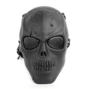 Outdoor Skeleton Full Face Protectors CS Tactical Gear Ghost Army Masks (Black)