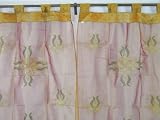 2 AMBER DECORATIVE EMBROIDERY WINDOW CURTAINS PANELS