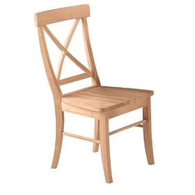 International Concepts C-613P Pair of X-Back Chairs, Unfinished by International Concepts