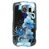 Hard Snap-on Shield Sleeve With BLUE FLOWERS Design Faceplate Cover Sleeve  ....