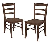 Winsome Wood Ladder Back Chair, RTA, Antique Walnut, Set of 2