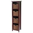 Milan 5pc Storage Shelf with Baskets; Cabinet and 4 Small Baskets; 3 cartons By Winsome Furniture