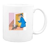 Mug with senior, human, body, individuals, individual, persons, cat, humans, people, woman, grandmother, pet, person