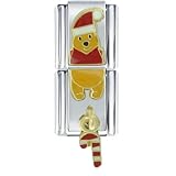 Santa Claus Christmas Gift Animal Pooh X Mas Licensed Disney Golden Italian Charm Bracelet