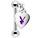 Playboy Heart Purple Rabbit Head Eyebrow Ring