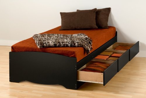 Prepac Sonoma Black Twin XL /Mates XL Platform Storage Bed (3-drawers)