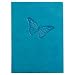 Turquoise Embossed Butterfly Leather Journal - Lined