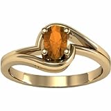 14K Yellow Gold Spessartite Garnet Ring