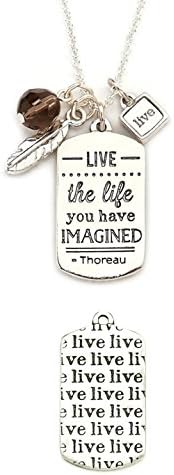 Foxy Originals "Live The Life" Thoreau Quote Silver Plated Pendant Necklace