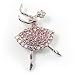 Pink Crystal Ballerina Brooch