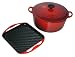 Le Creuset 7-1 4-Quart Round French Oven with Bonus Square Skinny Grill, Red