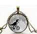 Dinosaur on Bike Necklace Pendant Jewelry