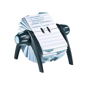 Durable Telindex Flip card file supplied complete with 500 pre-printed cards for addresses, telephone numbers, fax numbers and email addresses, black and silver design, EACH