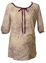 Lauren Kiyomi Printed Cotton Voile Maternity Blouse, XS