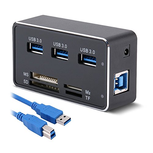 Geekdigg USB 3.0 Hub All-in-1 High Speed MS/Micro SD/M2/TF Card Reader 3 USB Ports Combo for PC Laptop Desktop Macbook Air Pro with USB Cable Geekdigg USB 3.0 Hub All-in-1 High Speed MS/Micro SD/M2/TF Card Reader 3 USB Ports Combo for PC Laptop Desktop Macbook Air Pro with USB Cable