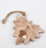 Blatt Anhänger Herbst Deko Holz natur (9x10x1cm)