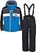 COLOUR = COBALT / BLACKJACKET: - Uses the Tres-Tex fabric which is windproof, waterproof to 3000mm and breathable to 3000mvp.- Detachable hood with adjuster.- 4 zipped pockets.-Elasticated cuff with velcro tab.- Snow gaitor to stop snow getting in.SNOW PANT: - Uses the same Tres-Tex fabric which is windproof, waterproof and breathable.- Taped seams.- Adjustable detachable braces.- Waist adjusters.- 2 zipped side pockets.- Articulated knees and integral snow gaiters.SIZING: - 5-6 (chest = 24', waist = 22')- 7-8 (chest = 26', waist = 23')- 9-10 (chest = 28', waist = 24')- 11-12 (chest = 31', waist = 26')- 13-14 (chest = 34', waist = 28')IF YOU HAVE ANY QUESTIONS PLEASE DO NOT HESITATE TO CONTACT US!
