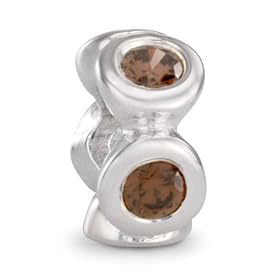 Buy Silver Authentic Pandora Brown CZ Charm