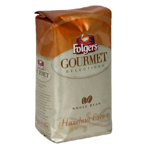 Folgers Gourmet Selections Whole Bean Coffee, Hazelnut Creme, 12-Ounce Bag (Pack of 3)