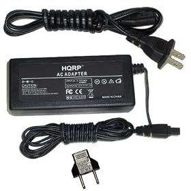 HQRP AC Adapter / Power Supply compatible with Panasonic HDC-TM300P/PC HDC-TM350 HDC-TM650 Camcorder plus Euro Plug Adapter