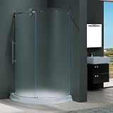 Vigo Industries VG6031CHMT40WL Frameless Round Frosted Enclosure, Chrome